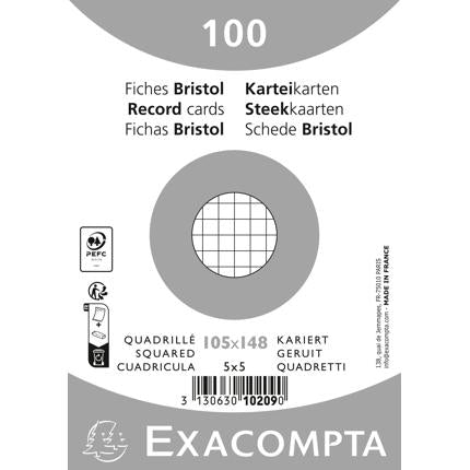 Fiche bristol 105x148 - Quadrillé