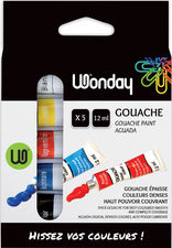 Gouache Wonday étui carton de 5 tubes de 12 ml