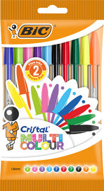 Stylo à bille Cristal BIC, sachet de 10 couleurs
