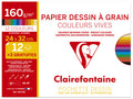 Papier dessin à Grain  24x32cm - 160g - Couleurs vives