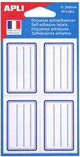 Etiquettes pour livre, blanc/bleu, 36 x 56 mm, lignées