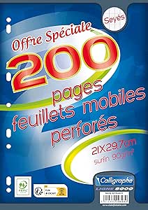 Feuilles simples A4 grands carreaux 200 pages