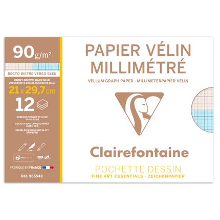 Papier millimétré pochette 12 feuilles